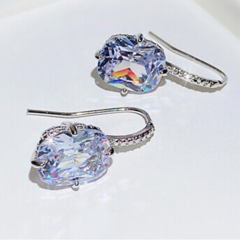 NEW 925 Sterling silver Diamond Earrings - Picture 3 of 6